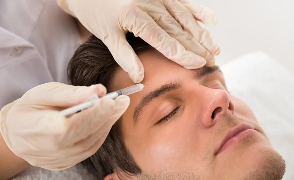 man getting botox cosmetic
