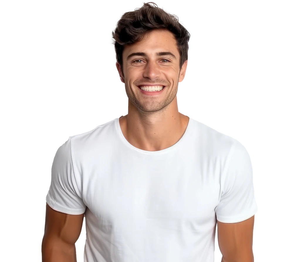 attractive young man smiling