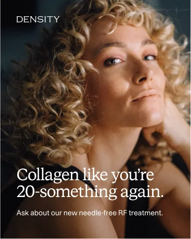 collagen like you are 20-something again graphic with beautiful woman smiling at camera