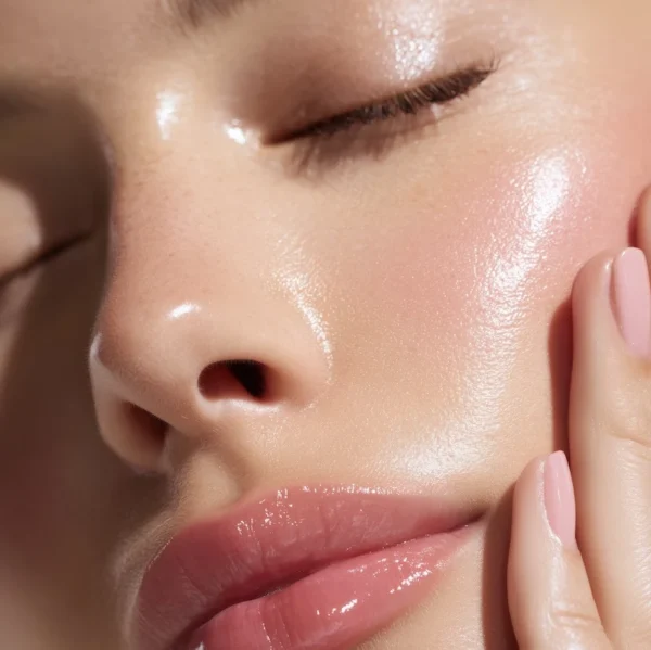 confident woman with glowing skin