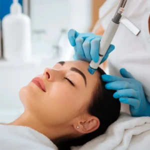 patient during hydrafacial treatment
