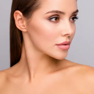 woman with plump glowing skin